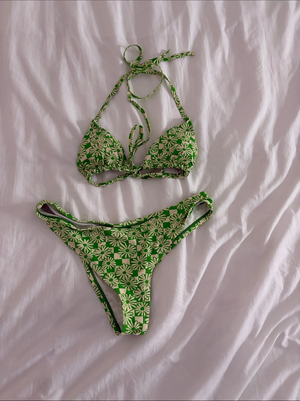 Urban Outfitters Green Floral Bikini Set Size M